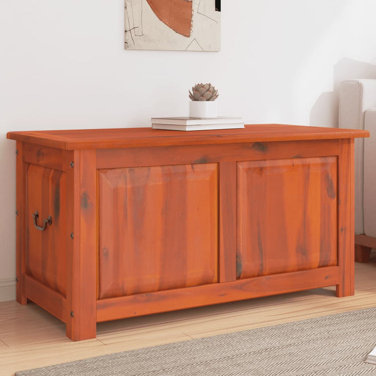 Cassapanca con Coperchio Marrone in Legno Massello di Acacia 364916