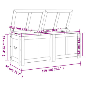 Cassapanca con Coperchio Marrone in Legno Massello di Acacia 364917