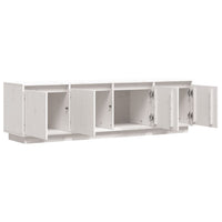 Mobile Porta TV Bianco 156x37x45 cm in Legno Massello di Pino 840157