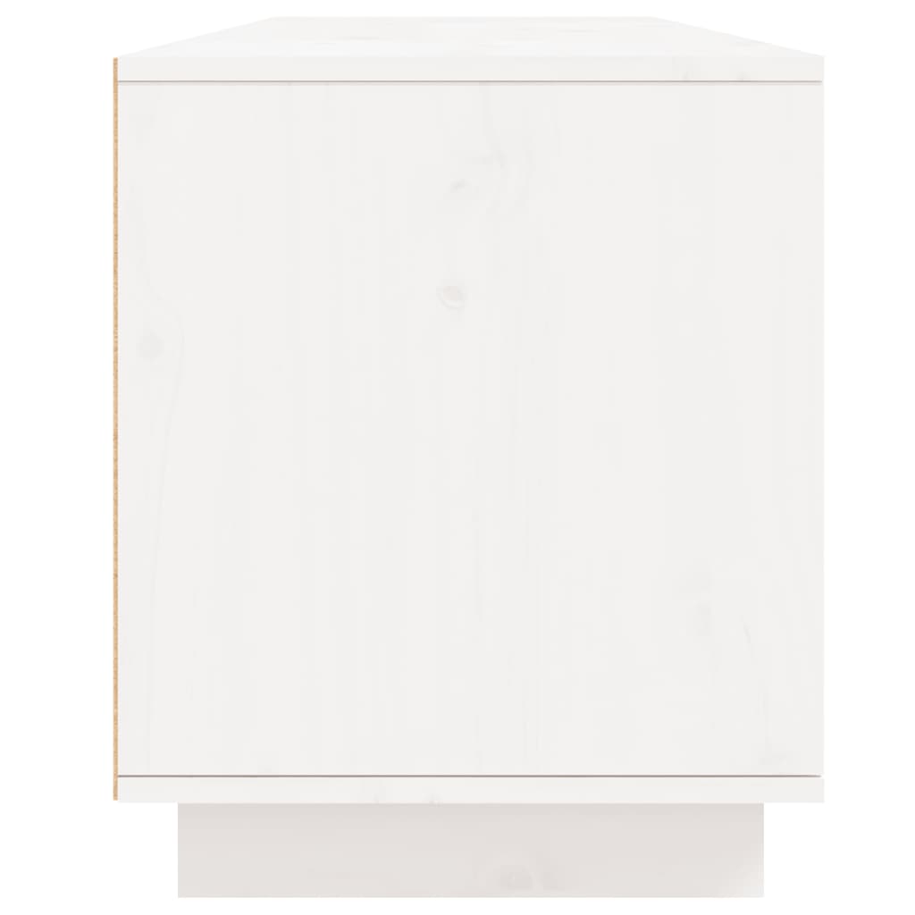 Mobile Porta TV Bianco 156x37x45 cm in Legno Massello di Pino 840157