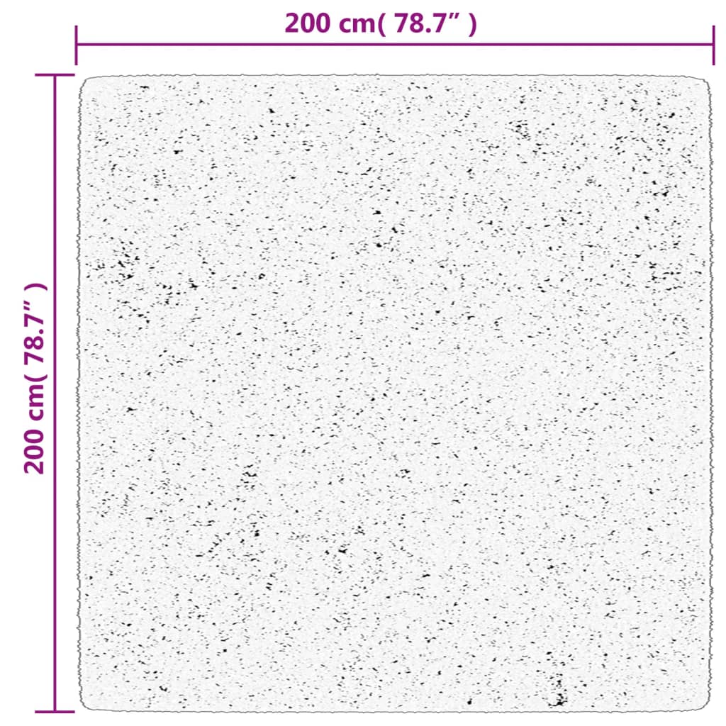 Tappeto a Pelo Corto Morbido e Lavabile Antracite 200x200 cm 375004