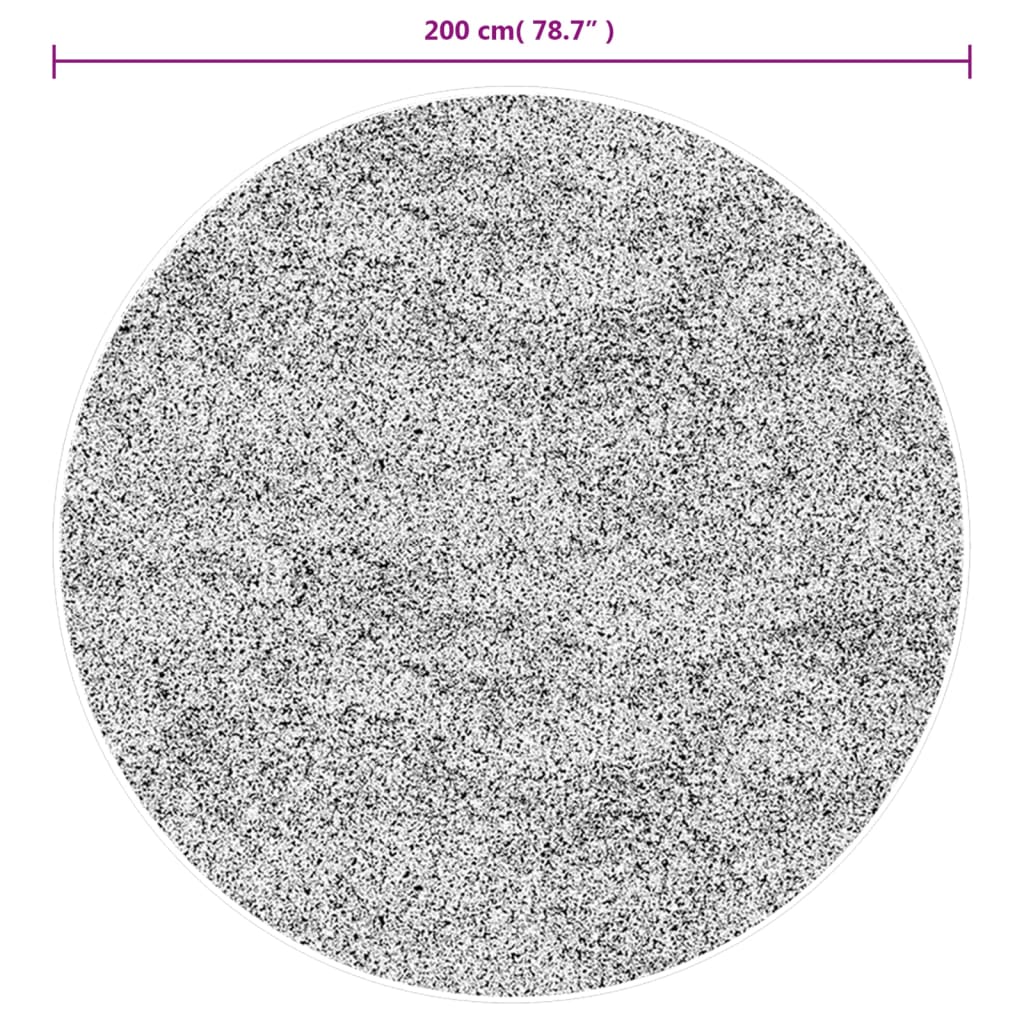 Tappeto a Pelo Corto Morbido e Lavabile Antracite Ø 200 cm 375012