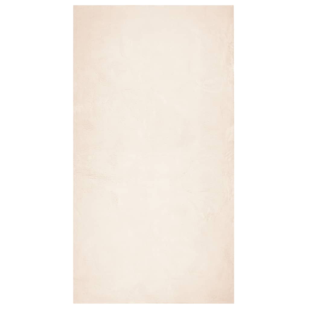 Tappeto a Pelo Corto Morbido e Lavabile Beige 60x110 cm 375013