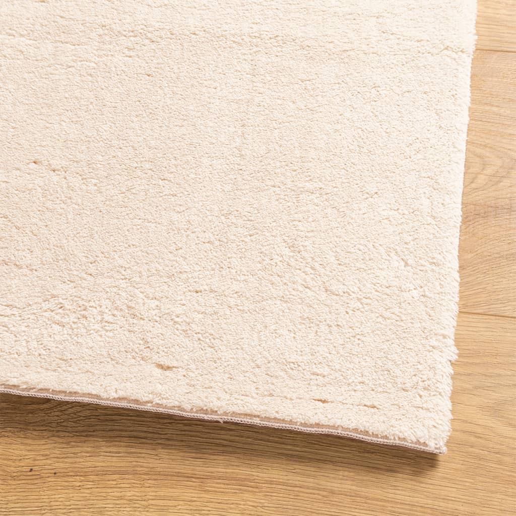 Tappeto a Pelo Corto HUARTE Morbido e Lavabile Beige 60x110 cm 375013