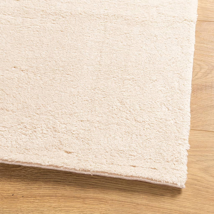 Tappeto a Pelo Corto Morbido e Lavabile Beige 60x110 cm 375013