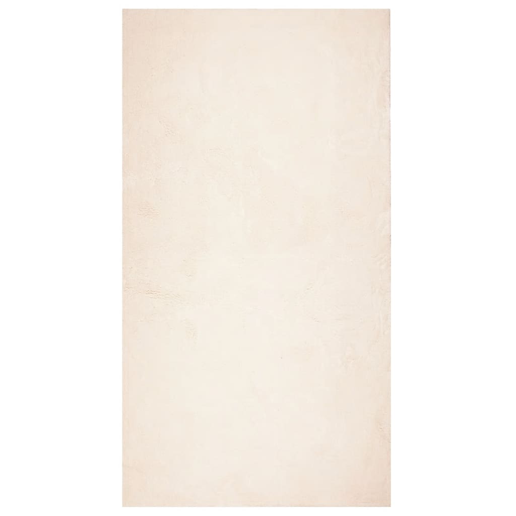 Tappeto a Pelo Corto Morbido e Lavabile Beige 80x150 cm 375014