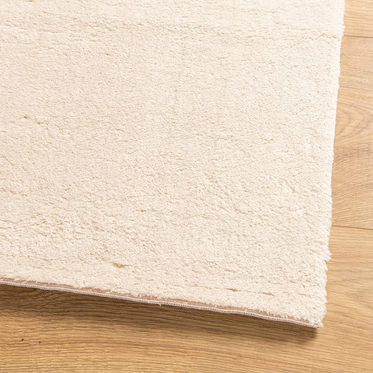 Tappeto a Pelo Corto Morbido e Lavabile Beige 80x150 cm 375014