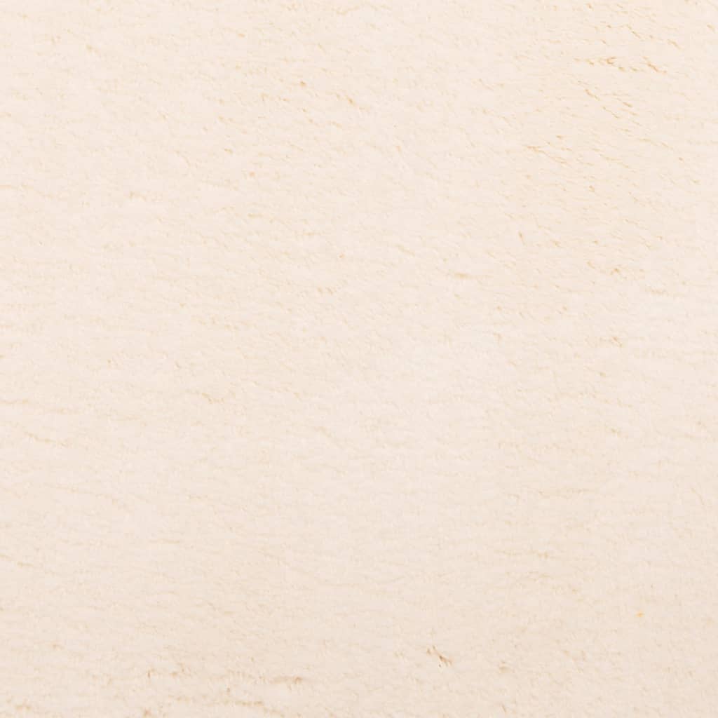 Tappeto a Pelo Corto Morbido e Lavabile Beige 80x150 cm 375014