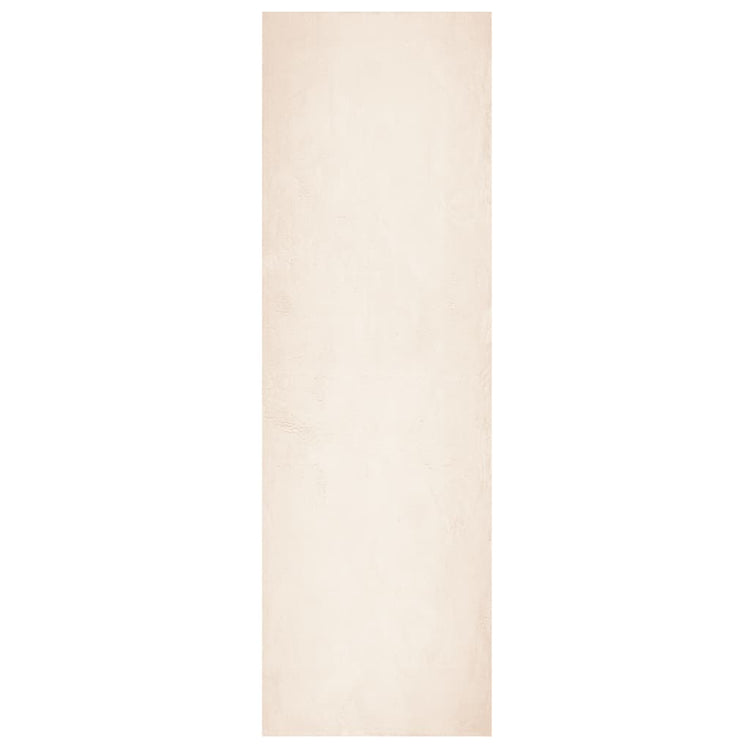 Tappeto a Pelo Corto Morbido e Lavabile Beige 80x250 cm 375016