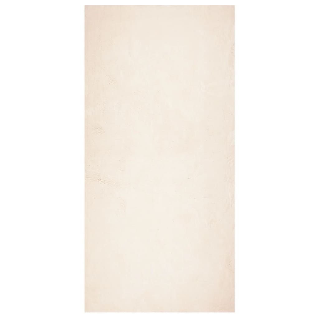 Tappeto a Pelo Corto Morbido e Lavabile Beige 100x200 cm 375017