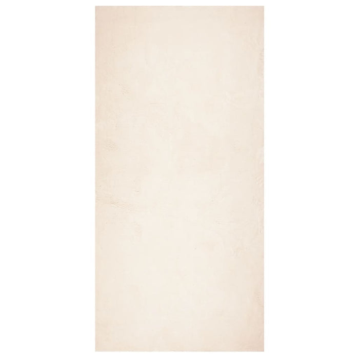 Tappeto a Pelo Corto Morbido e Lavabile Beige 100x200 cm 375017