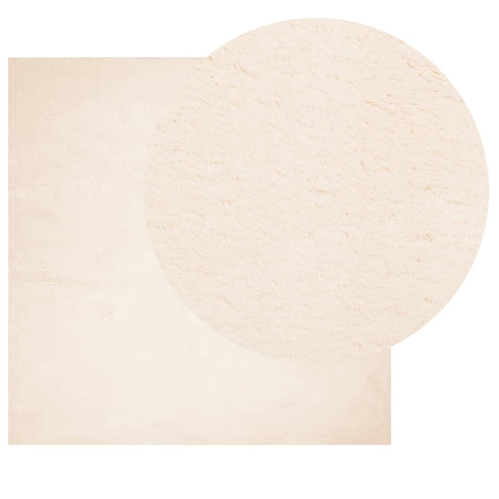 Tappeto a Pelo Corto HUARTE Morbido e Lavabile Beige 120x120 cmcod mxl 133952