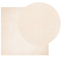 Tappeto a Pelo Corto HUARTE Morbido e Lavabile Beige 120x120 cmcod mxl 133952