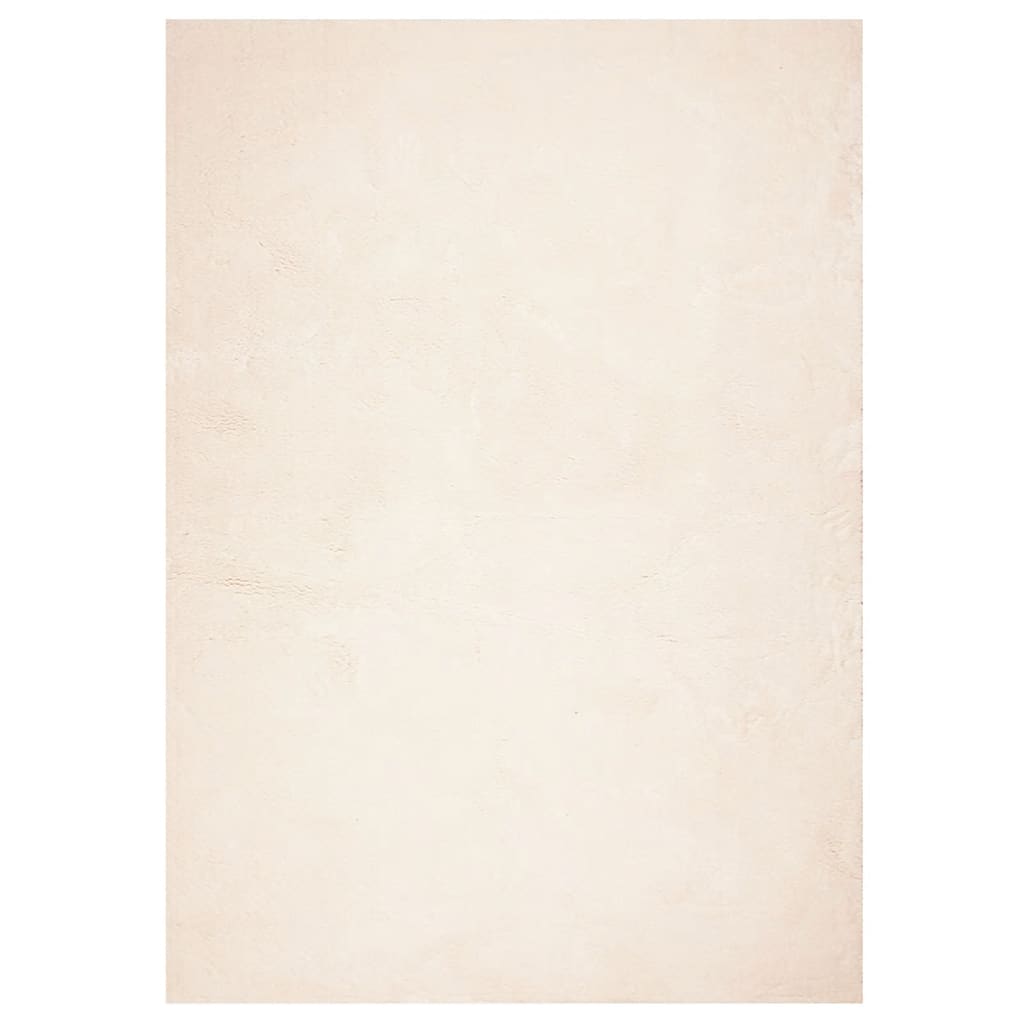 Tappeto a Pelo Corto Morbido e Lavabile Beige 120x170 cm 375019