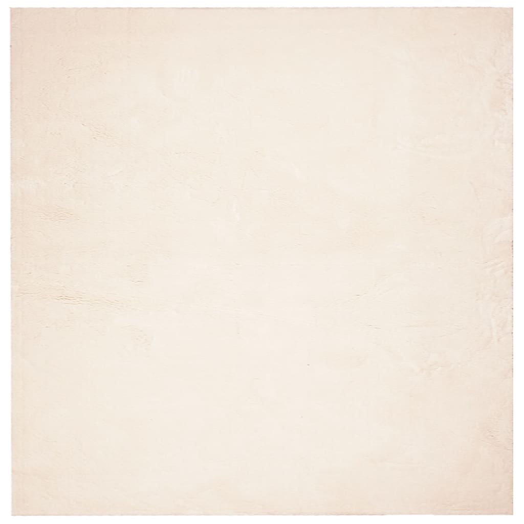 Tappeto a Pelo Corto Morbido e Lavabile Beige 160x160 cm 375021