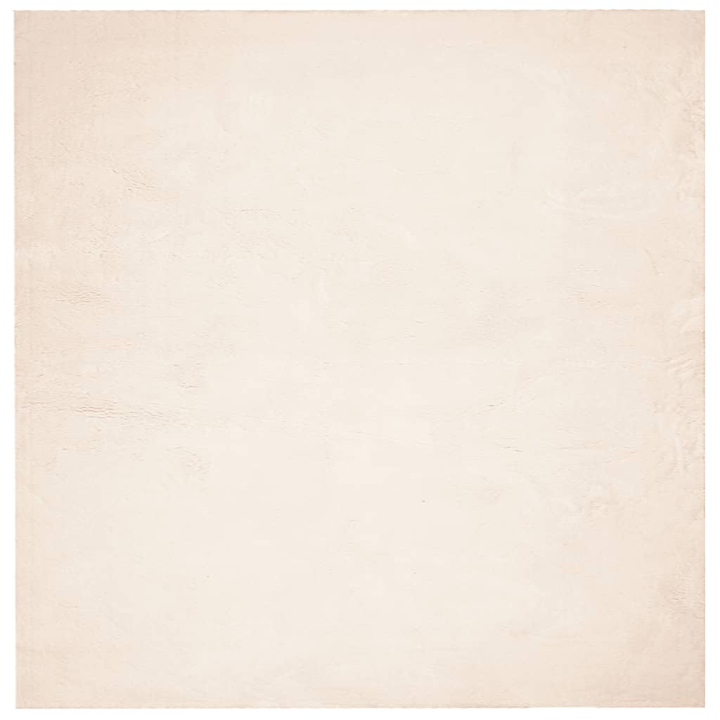 Tappeto a Pelo Corto Morbido e Lavabile Beige 200x200 cm 375023