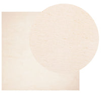 Tappeto a Pelo Corto Morbido e Lavabile Beige 200x200 cm 375023