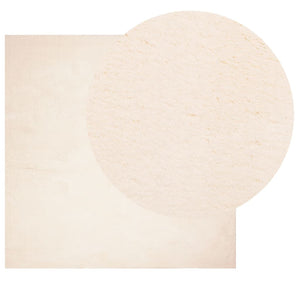 Tappeto a Pelo Corto Morbido e Lavabile Beige 200x200 cm 375023