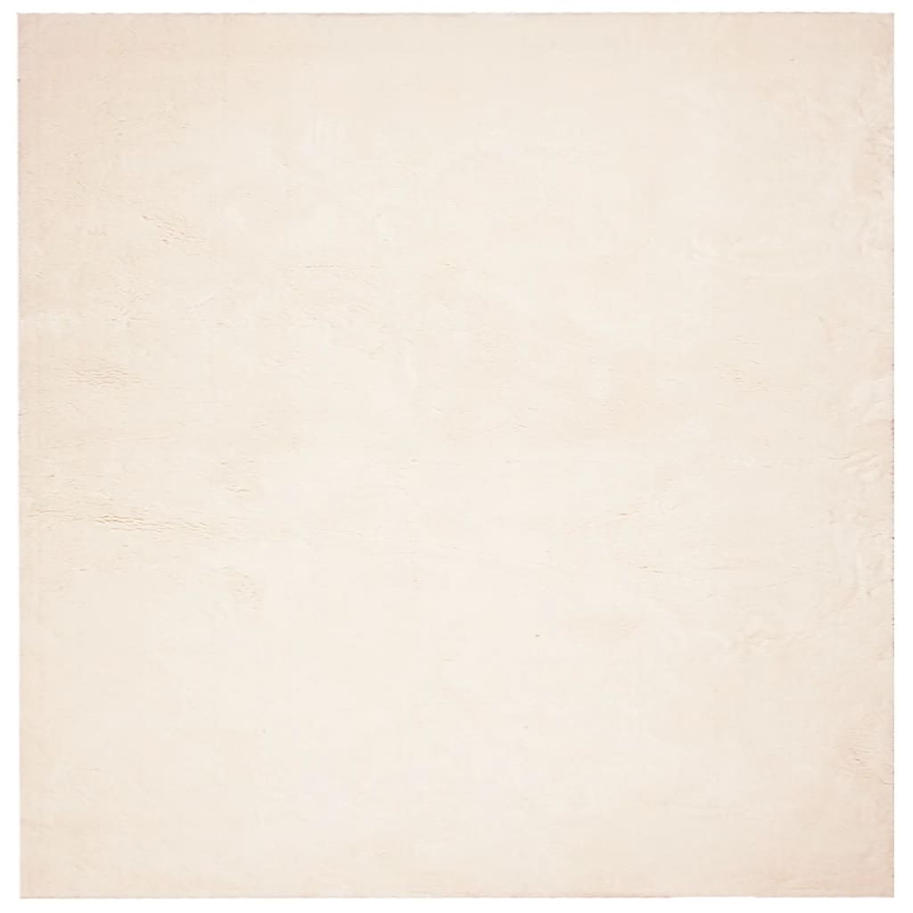 Tappeto a Pelo Corto Morbido e Lavabile Beige 240x240 cm 375025