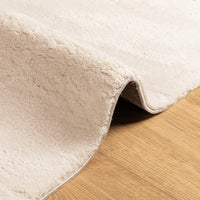 Tappeto a Pelo Corto Morbido e Lavabile Beige 240x240 cm 375025