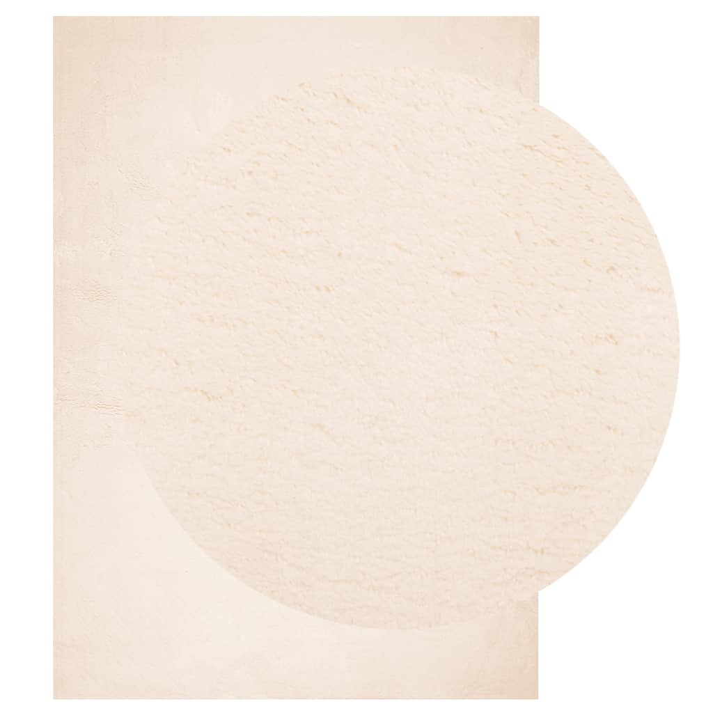 Tappeto a Pelo Corto Morbido e Lavabile Beige 240x340 cm 375026