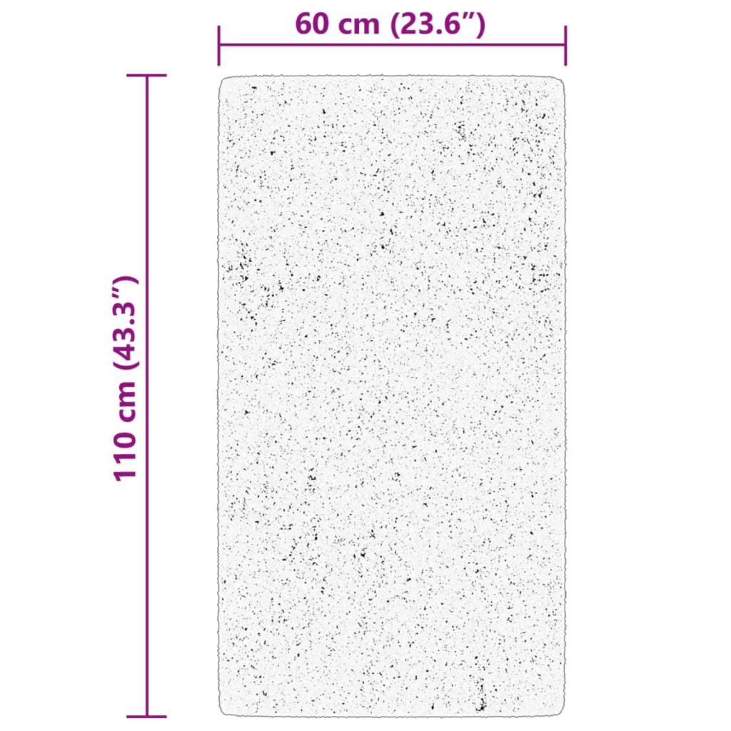 Tappeto a Pelo Corto Morbido e Lavabile Crema 60x110 cm 375032