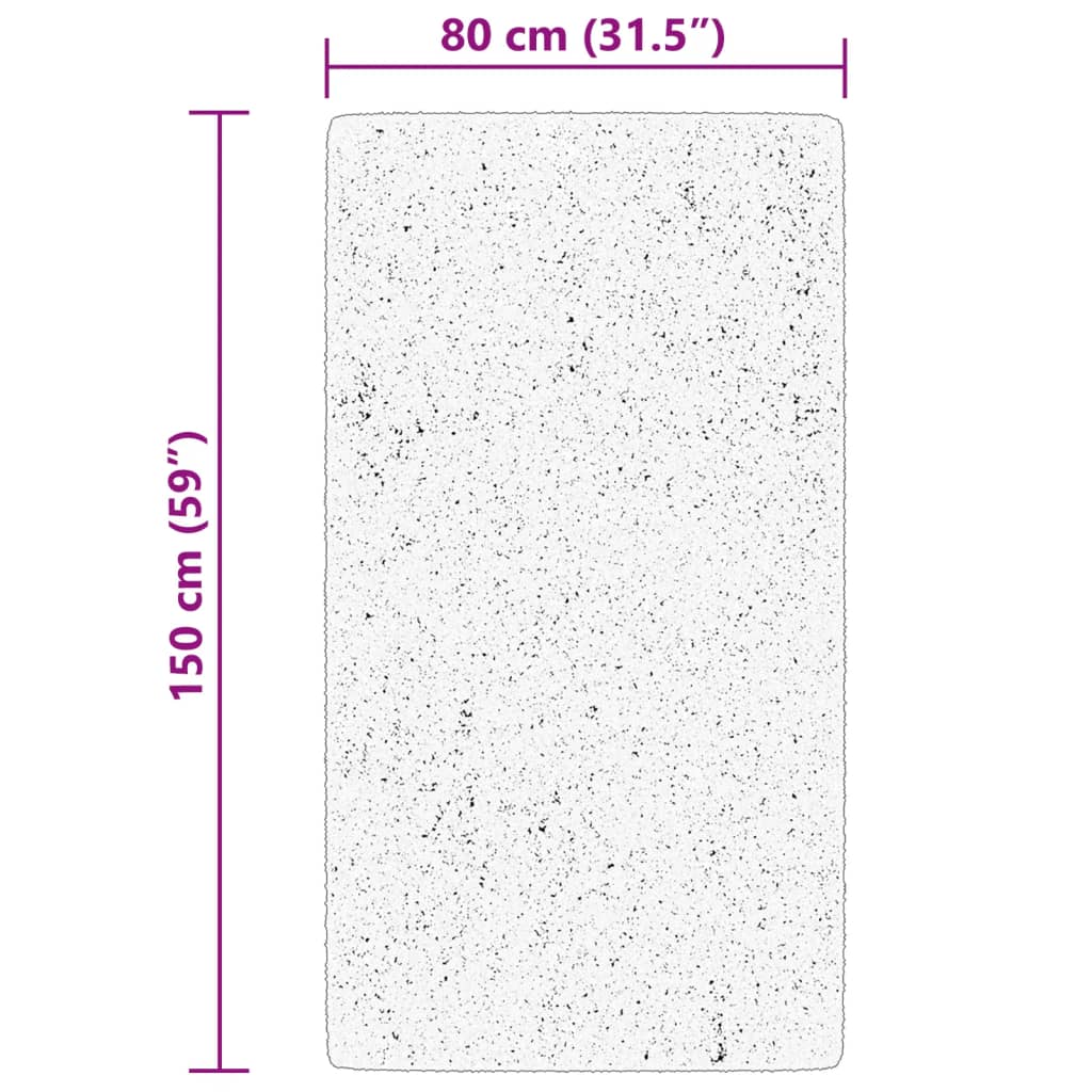 Tappeto a Pelo Corto Morbido e Lavabile Crema 80x150 cm 375033