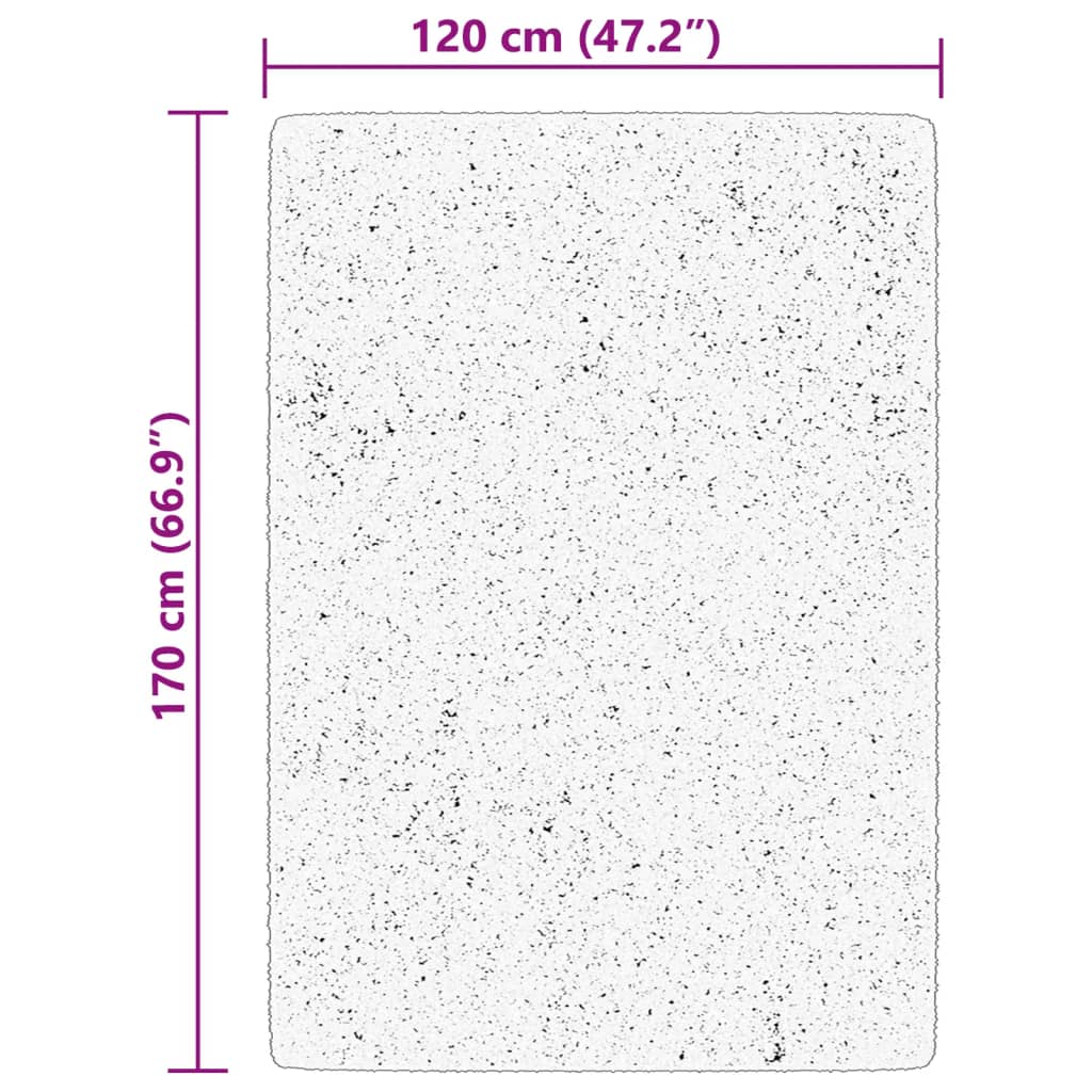 Tappeto a Pelo Corto Morbido e Lavabile Crema 120x170 cm 375038