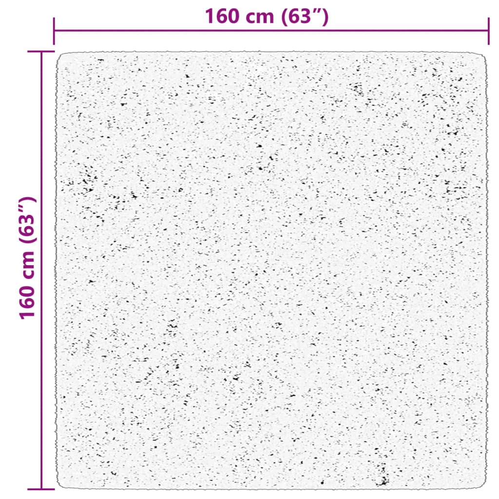 Tappeto a Pelo Corto Morbido e Lavabile Crema 160x160 cm 375040