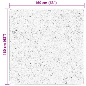 Tappeto a Pelo Corto Morbido e Lavabile Crema 160x160 cm 375040