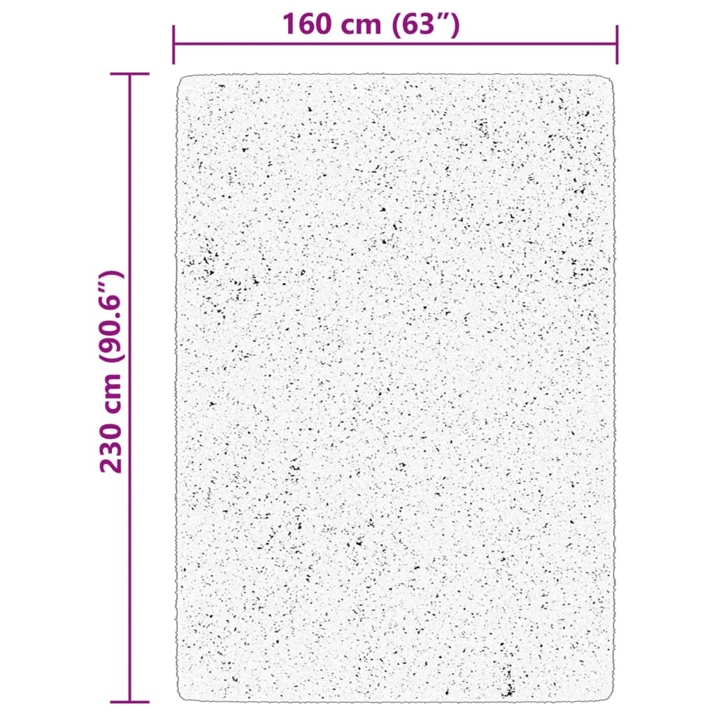 Tappeto a Pelo Corto Morbido e Lavabile Crema 160x230 cm 375041