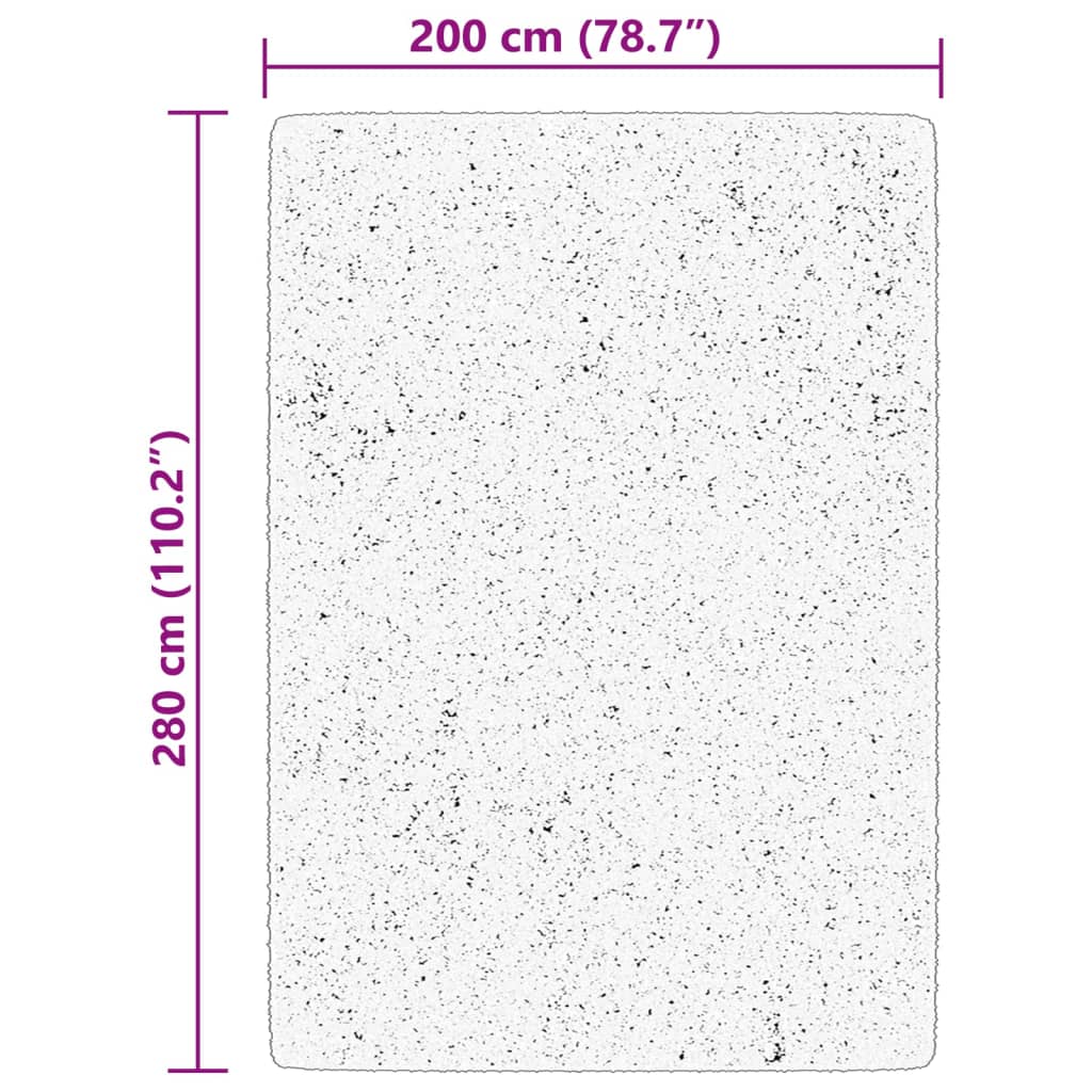 Tappeto a Pelo Corto Morbido e Lavabile Crema 200x280 cm 375043