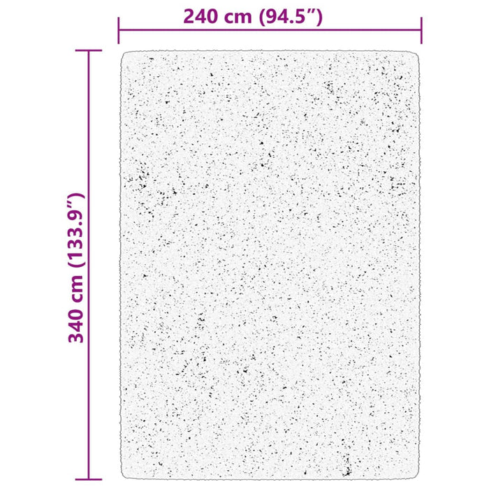 Tappeto a Pelo Corto Morbido e Lavabile Crema 240x340 cm 375045