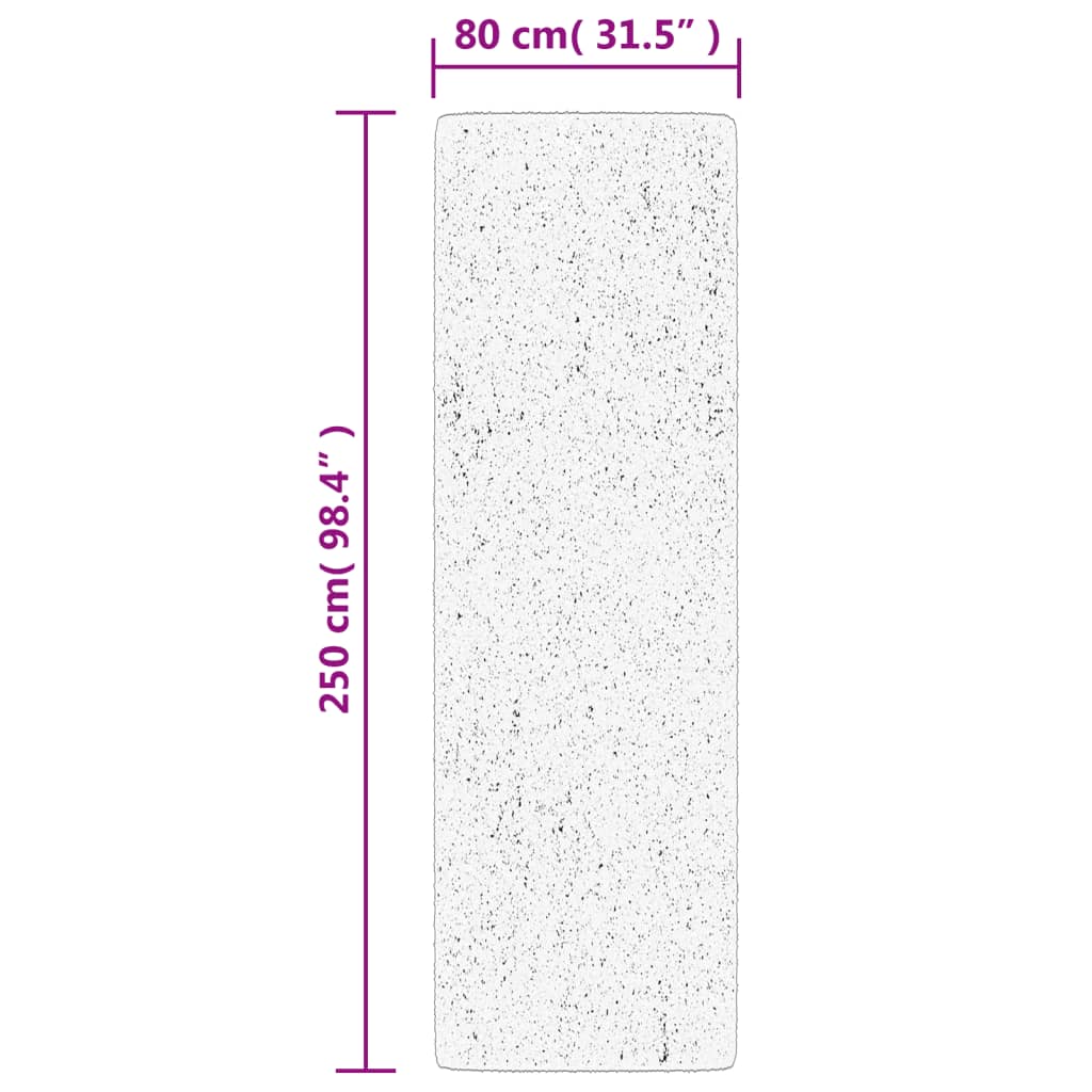 Tappeto a Pelo Corto Morbido e Lavabile Sabbia 80x250 cm 375054