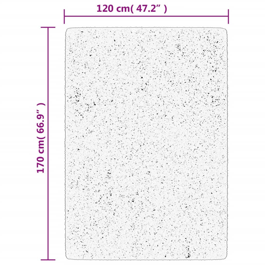 Tappeto a Pelo Corto Morbido e Lavabile Sabbia 120x170 cm 375057