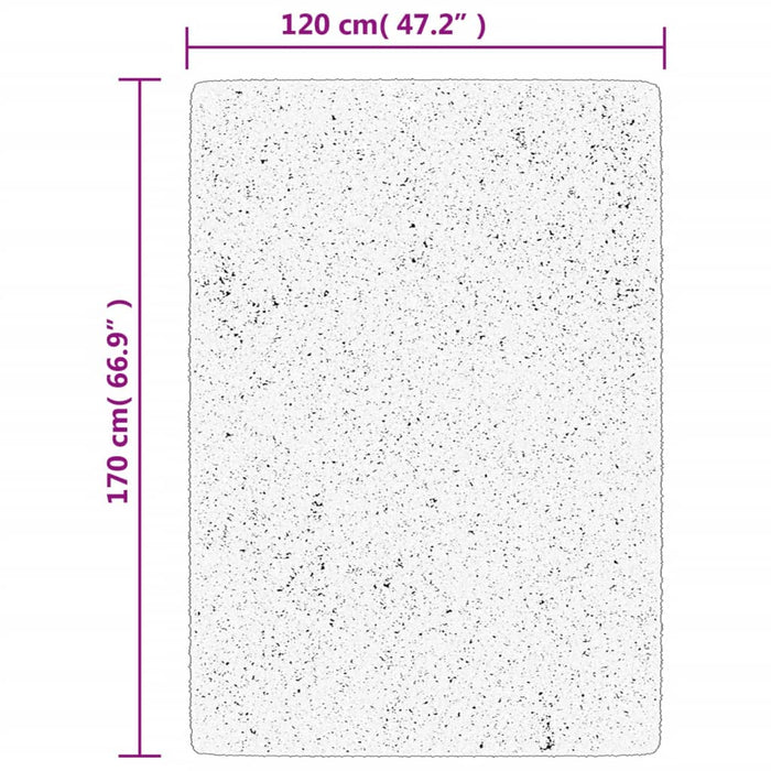 Tappeto a Pelo Corto Morbido e Lavabile Sabbia 120x170 cm 375057