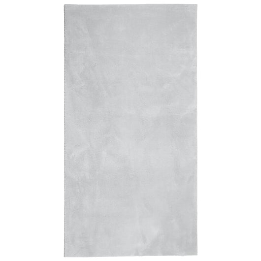 Tappeto a Pelo Corto Morbido e Lavabile Grigio 60x110 cm 375070