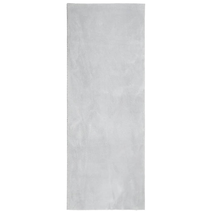 Tappeto a Pelo Corto Morbido e Lavabile Grigio 80x200 cm 375072