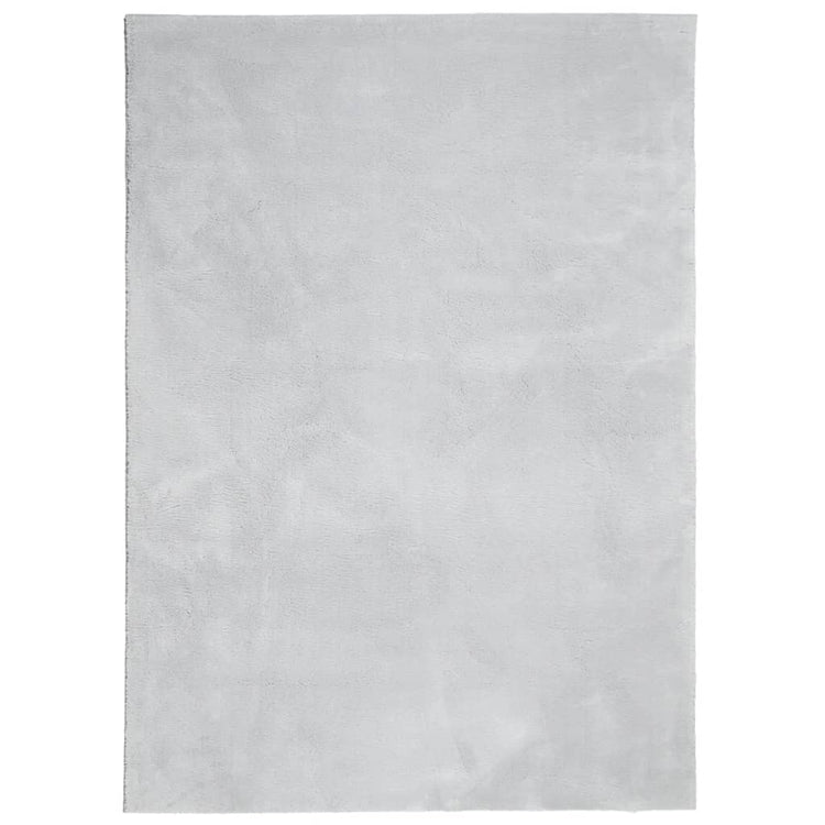 Tappeto a Pelo Corto Morbido e Lavabile Grigio 120x170 cm 375076