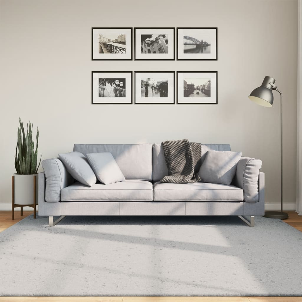 Tappeto a Pelo Corto Morbido e Lavabile Grigio 200x200 cm 375080