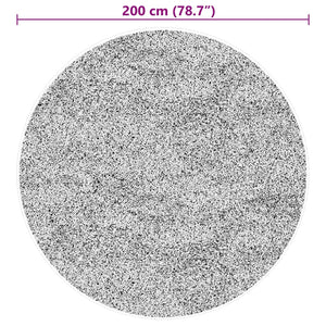 Tappeto a Pelo Corto Morbido e Lavabile Grigio Ø 200 cm 375088