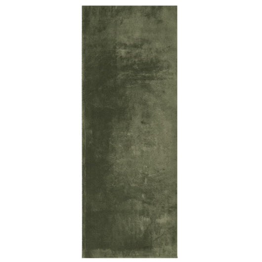 Tappeto a Pelo Corto Morbido e Lavabile Verde Bosco 80x200 cm 375091