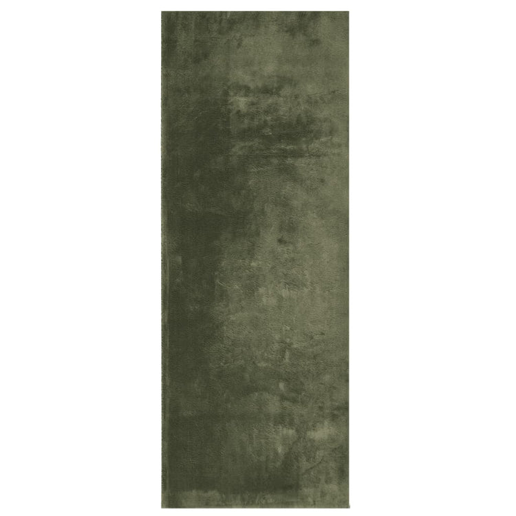 Tappeto a Pelo Corto Morbido e Lavabile Verde Bosco 80x200 cm 375091