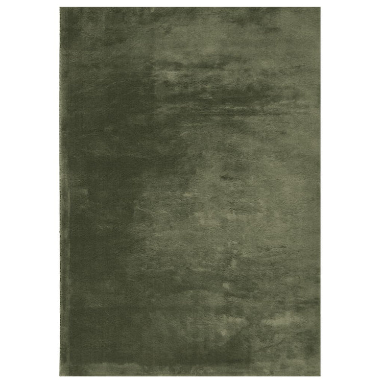 Tappeto a Pelo Corto Morbido e Lavabile Verde Bosco 240x340 cm 375102