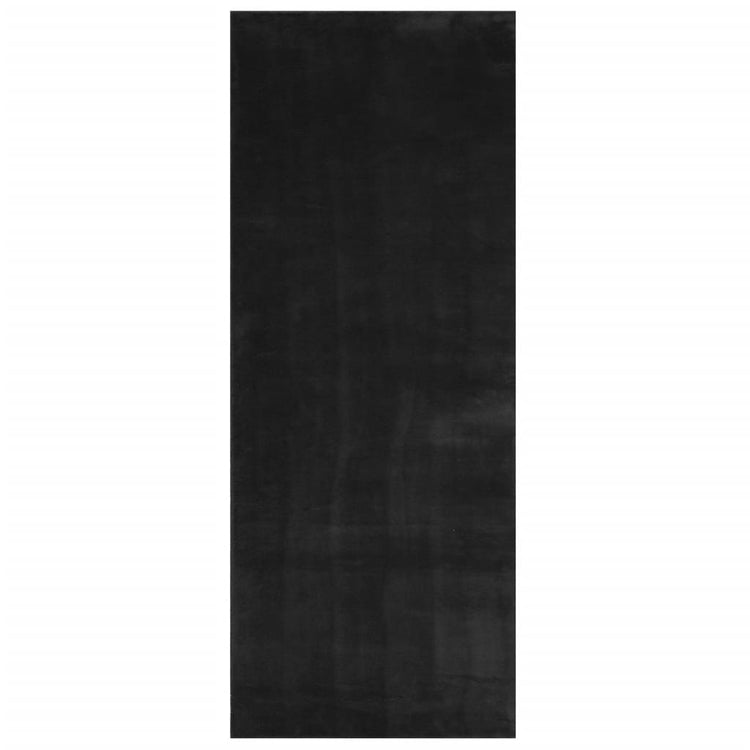 Tappeto a Pelo Corto Morbido e Lavabile Nero 80x200 cm 375110