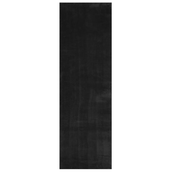 Tappeto a Pelo Corto Morbido e Lavabile Nero 80x250 cm 375111