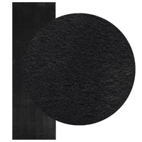 Tappeto a Pelo Corto Morbido e Lavabile Nero 80x250 cm 375111