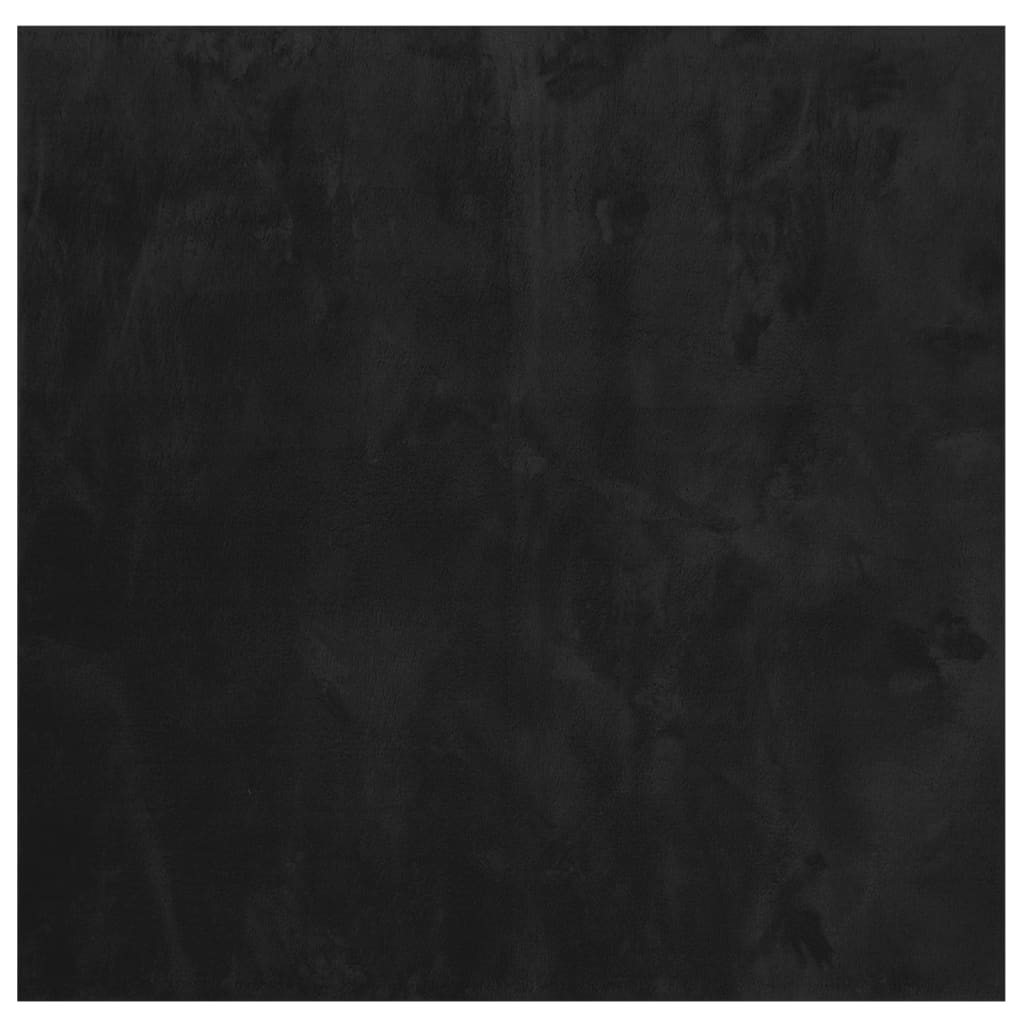 Tappeto a Pelo Corto Morbido e Lavabile Nero 120x120 cm 375113