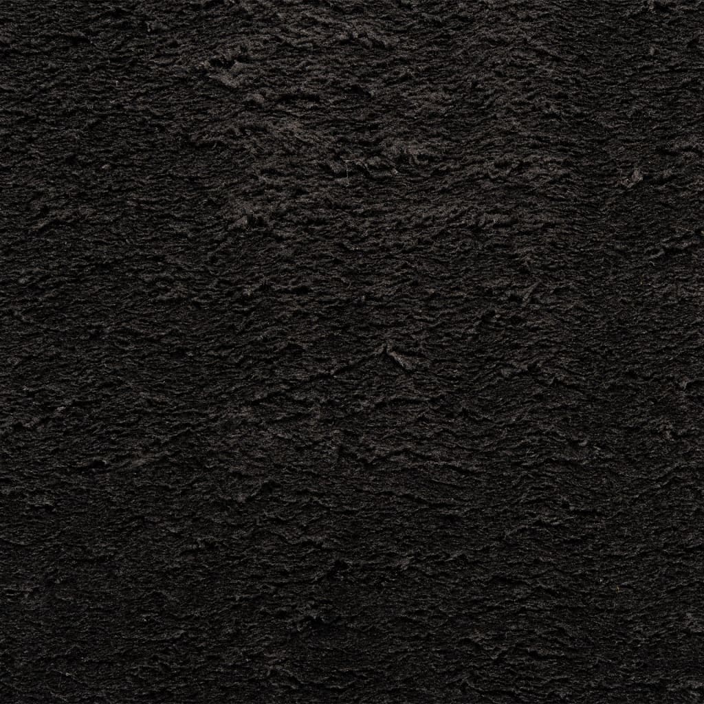 Tappeto a Pelo Corto Morbido e Lavabile Nero 200x280 cm 375119