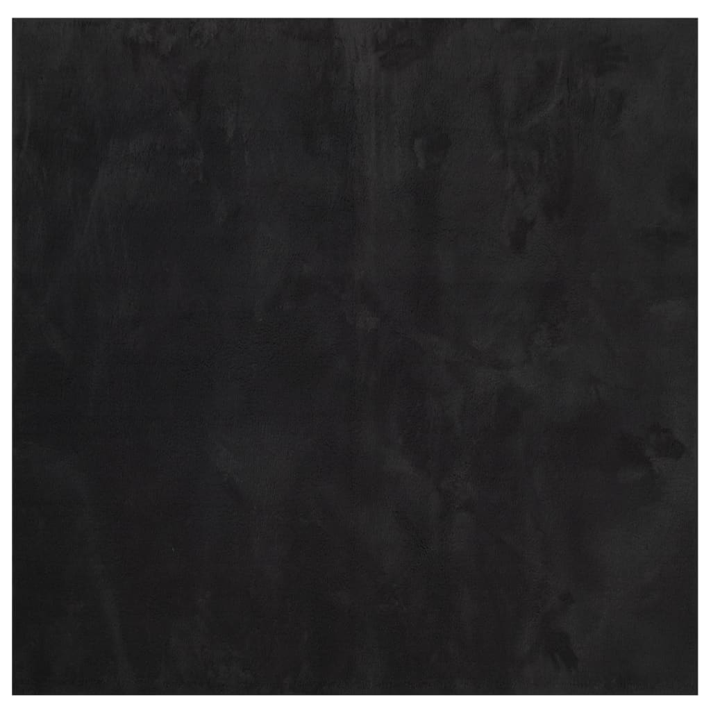 Tappeto a Pelo Corto Morbido e Lavabile Nero 240x240 cm 375120